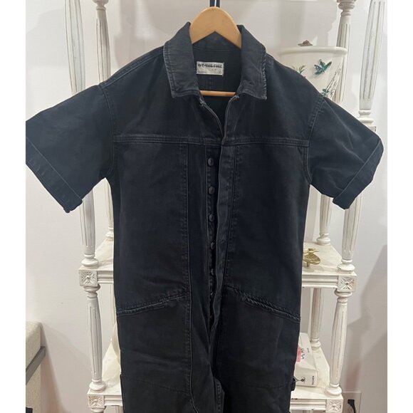 Free People We The Free Golden Days Jumpsuit Size XS Black Denim Overalls - Picture 5 of 5